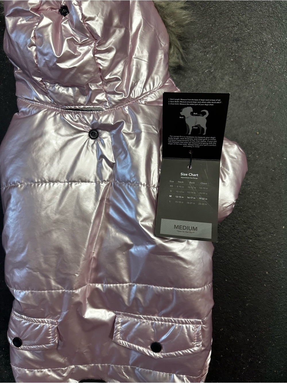 Dog metallic Pink Puffer Coat with Hood -  Nicole Miller